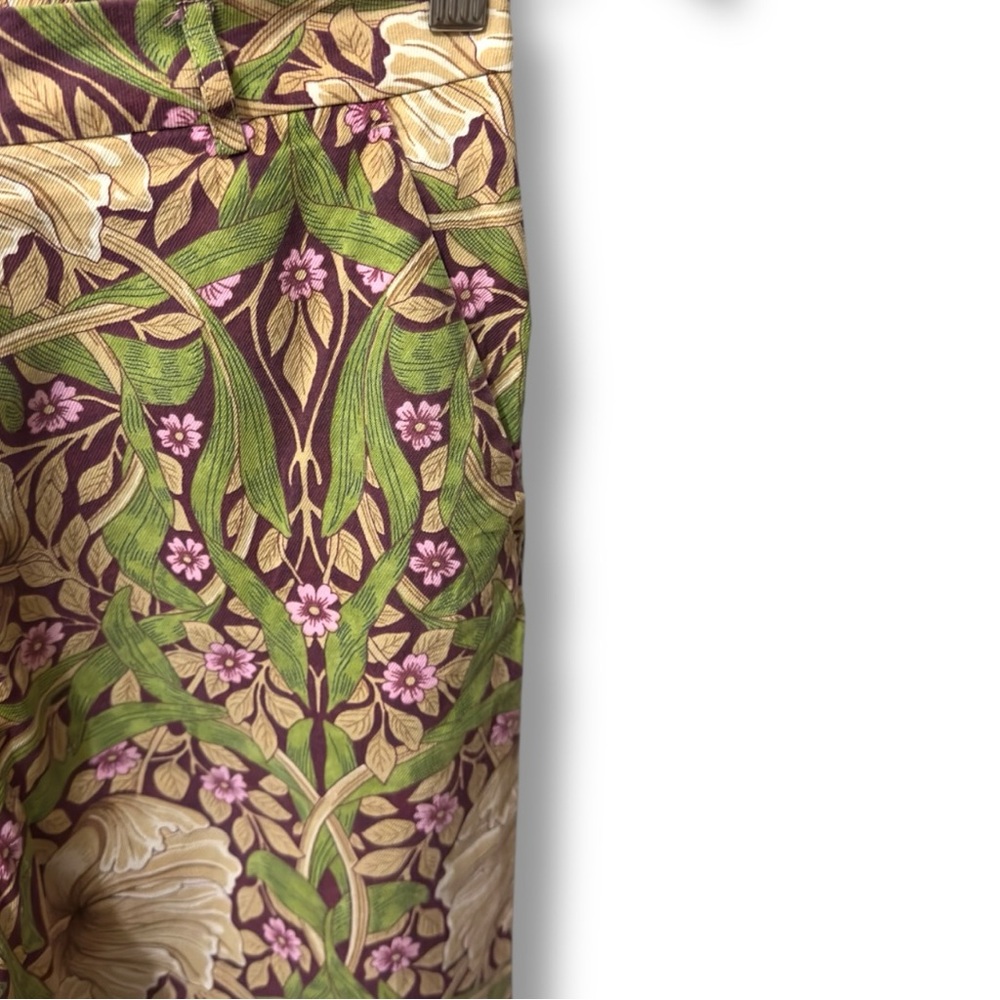 H&M | NWOT Turkey Olive Green Floral Printed High-Rise Straight Leg Pants (sz 2) - Picture 5 of 14